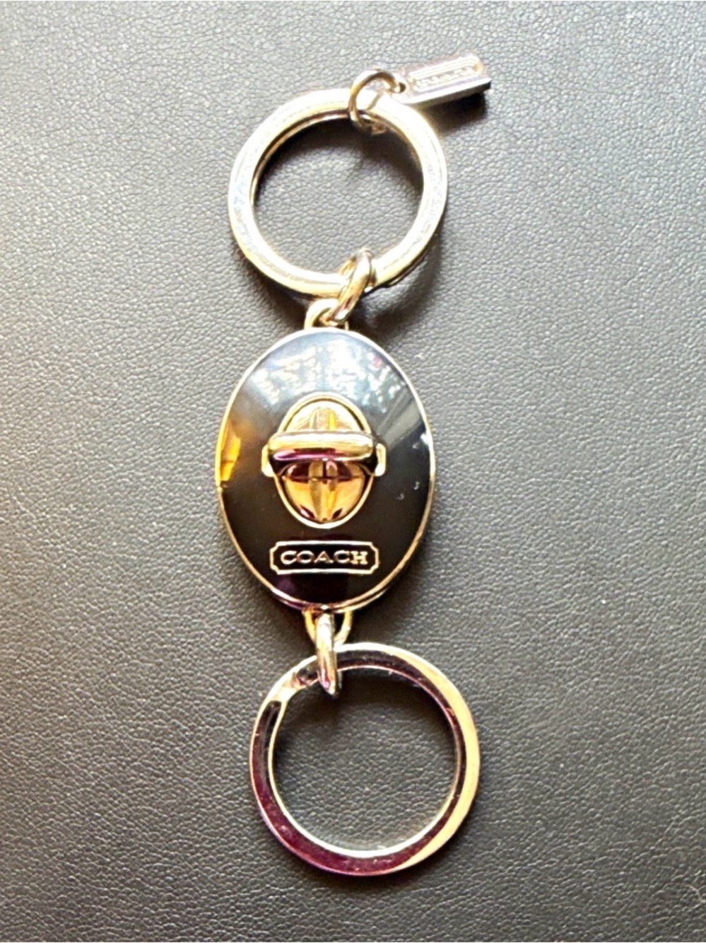 Coach Black Metal Keyring/Key Chain Detachable end